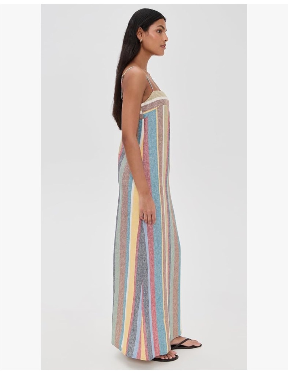 Magaschoni Linen-Blend Spaghetti Strap Maxi Dress, - Picture 5 of 12